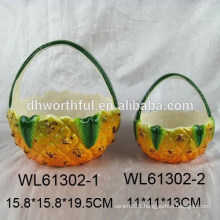 Popular ceramic basket with pineapple design